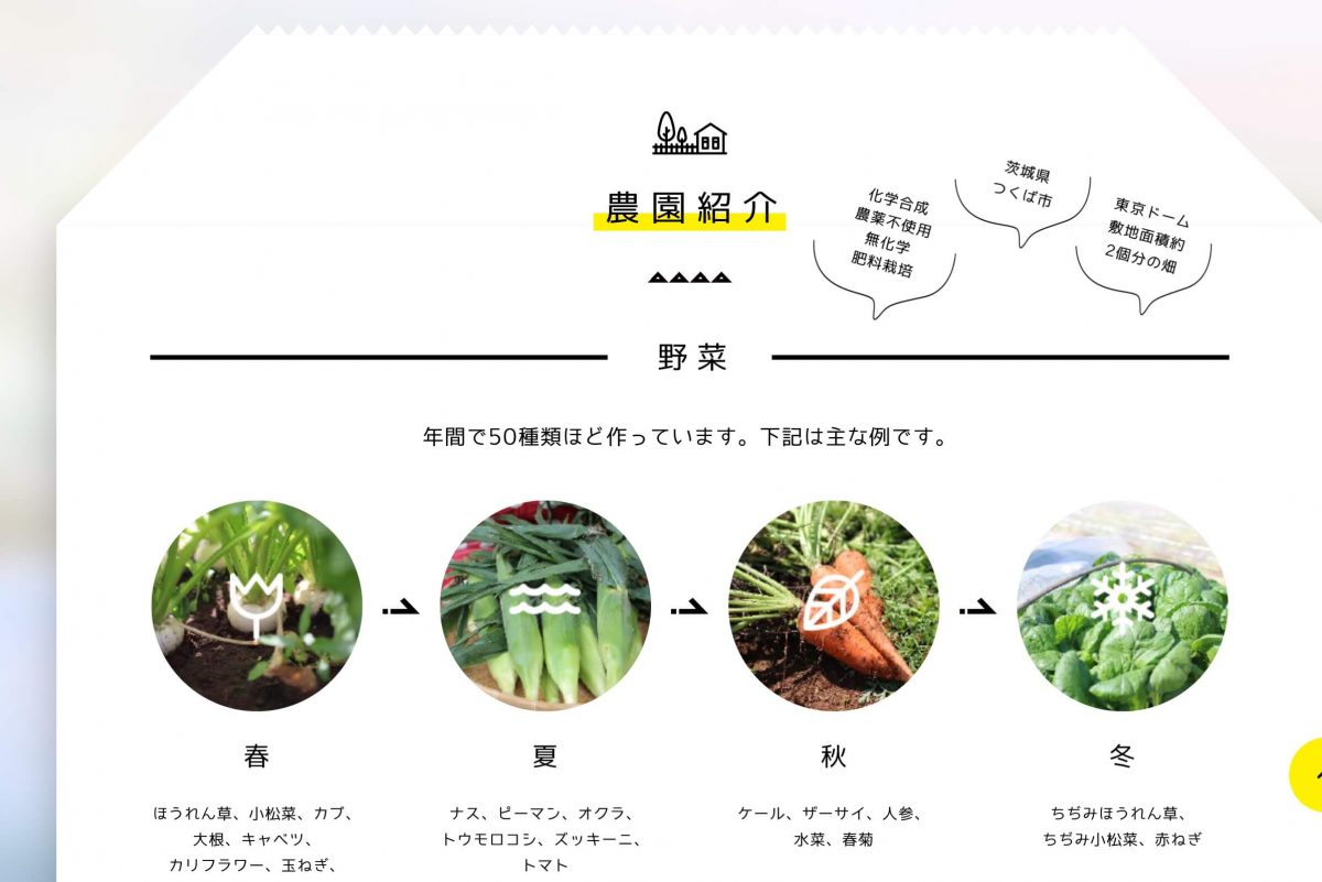 子供たちの未来農園　茨城県つくば市で農薬不使用の野菜を作る農園のPCデザイン画像
