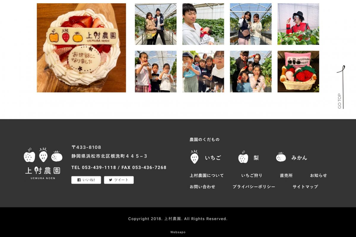 上村農園 静岡県浜松市のいちご・梨・みかんを直売のPCデザイン画像