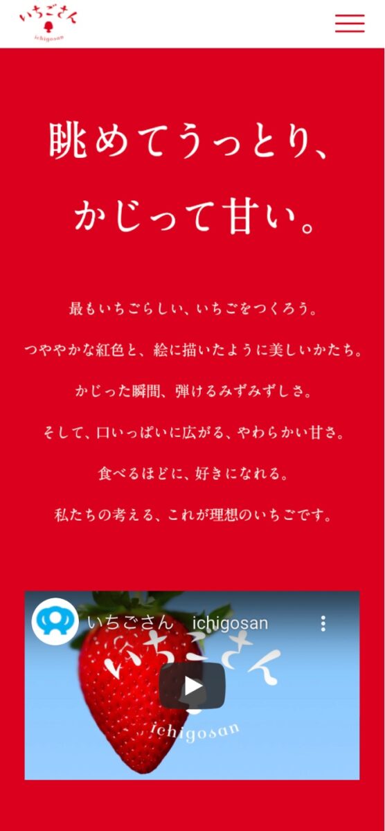 いちごさん – 眺めてうっとり、かじって甘い。佐賀県産いちご | Stock - 日本のWebデザインギャラリー